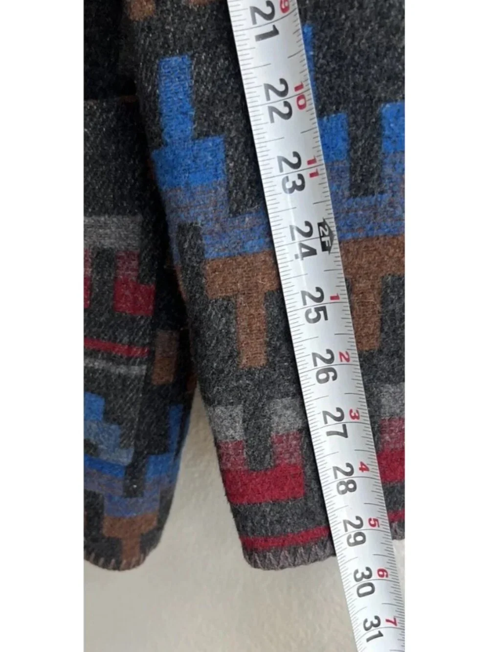 KAREN KANE Women’s Sz XS Black Tribal Aztec Wool Cardigan Coat